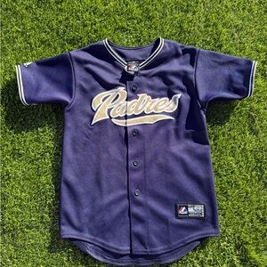 Vintage Majestic Dark Blue Padres Kids Jersey (Made in USA)